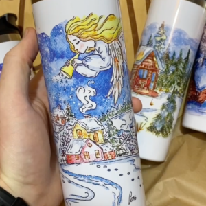 " Christmas " Vacuum Insulated Coffee Mugs. You can choose the shape and volume